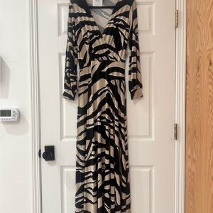 Elegant Zebra Print Maxi Dress